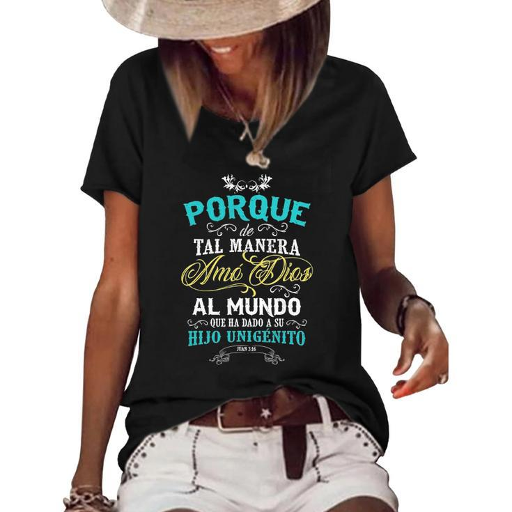 Christian S In Spanish Camisetas Sobre Jesus Women's Short Sleeve Loose T-shirt