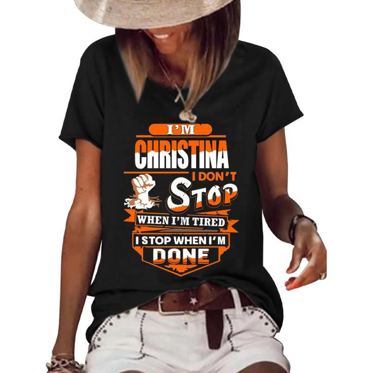 Christina Name Gift   Im Christina Women's Short Sleeve Loose T-shirt