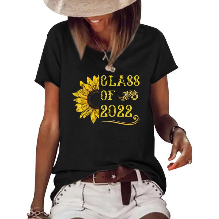 Class Of 2022 Sunflower  Graduation Senior Graduate 22  Women's Short Sleeve Loose T-shirt