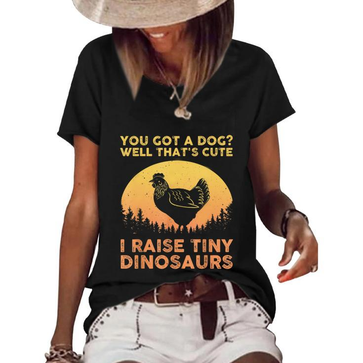 Cool Chicken Art For Men Women Kids Poultry Chicken Farmer  V2 Women's Short Sleeve Loose T-shirt