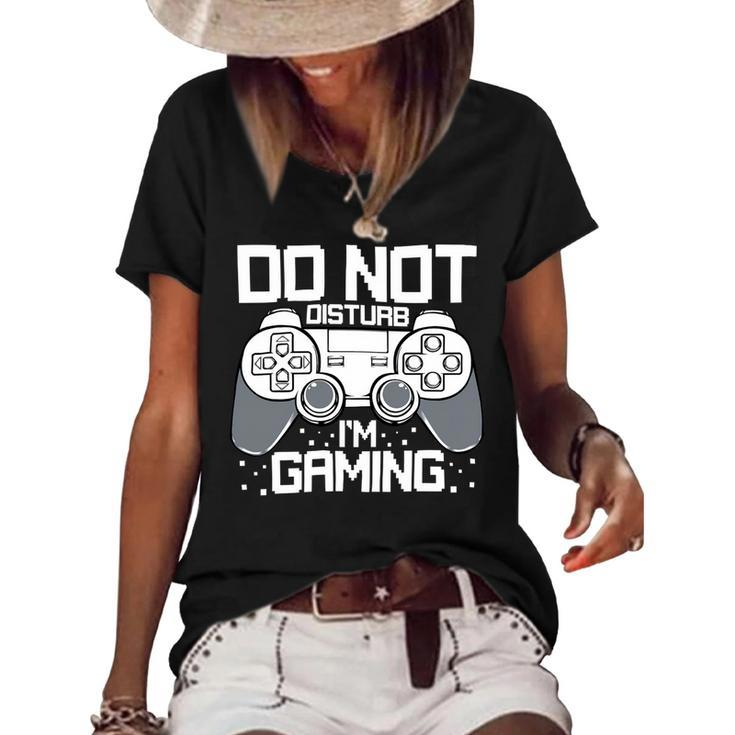 Do Not Disturb Gaming Gameplay Software Egaming Winner Pun 24Ya66 Women's Short Sleeve Loose T-shirt