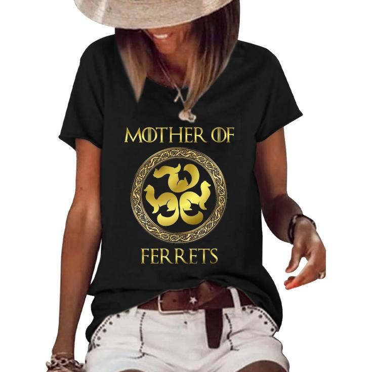 Ferret Mom Mother Of Ferrets Best Pet Women's Short Sleeve Loose T-shirt