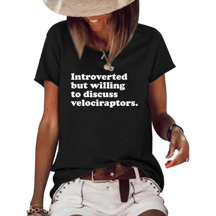Funny Dinosaur Velociraptors Men Women Or Kids Women's Short Sleeve Loose T-shirt