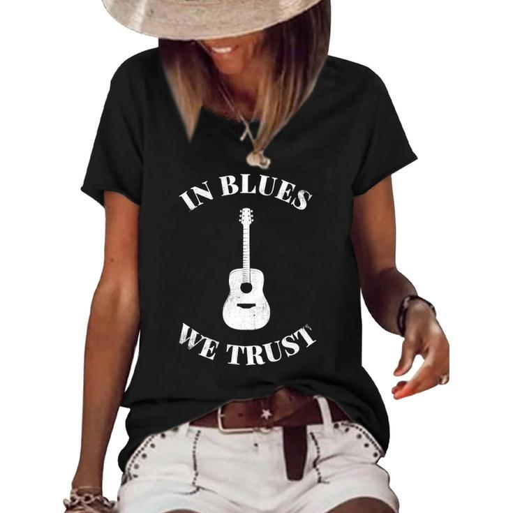 Funny In Blues We Trust Men Women Women's Short Sleeve Loose T-shirt