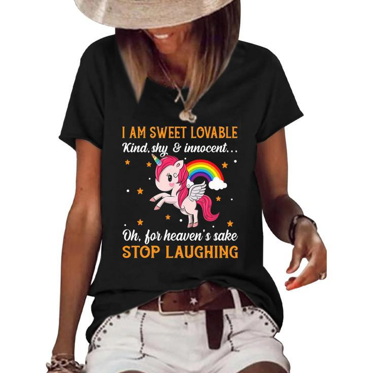 Funny Unicorn Kind Rainbow Graphic Plus Size Women's Short Sleeve Loose T-shirt