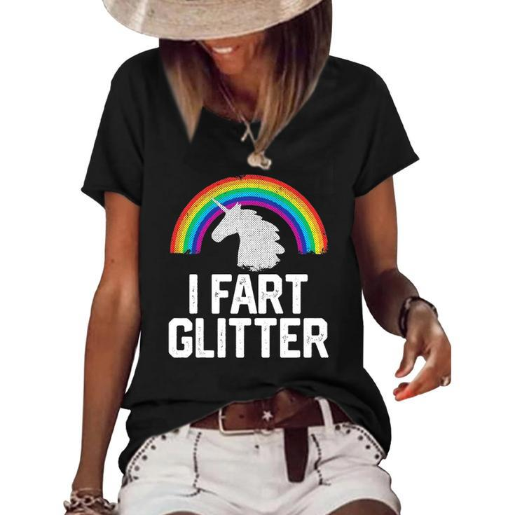 Funny Unicorn Rainbow Retro Gay Pride Lgbtq Mens Womens  Women's Short Sleeve Loose T-shirt