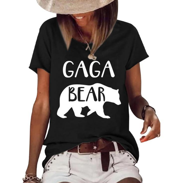 Gaga Grandma Gift   Gaga Bear Women's Short Sleeve Loose T-shirt