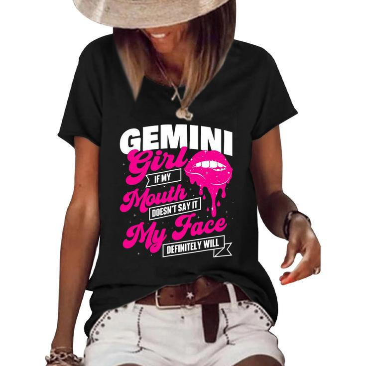Gemini Girl - Zodiac Sign Astrology Symbol Horoscope Reader Women's Short Sleeve Loose T-shirt