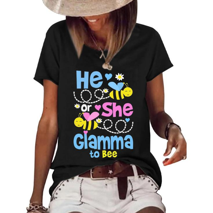 Glamma Grandma Gift   He Or She Glamma To Bee Women's Short Sleeve Loose T-shirt