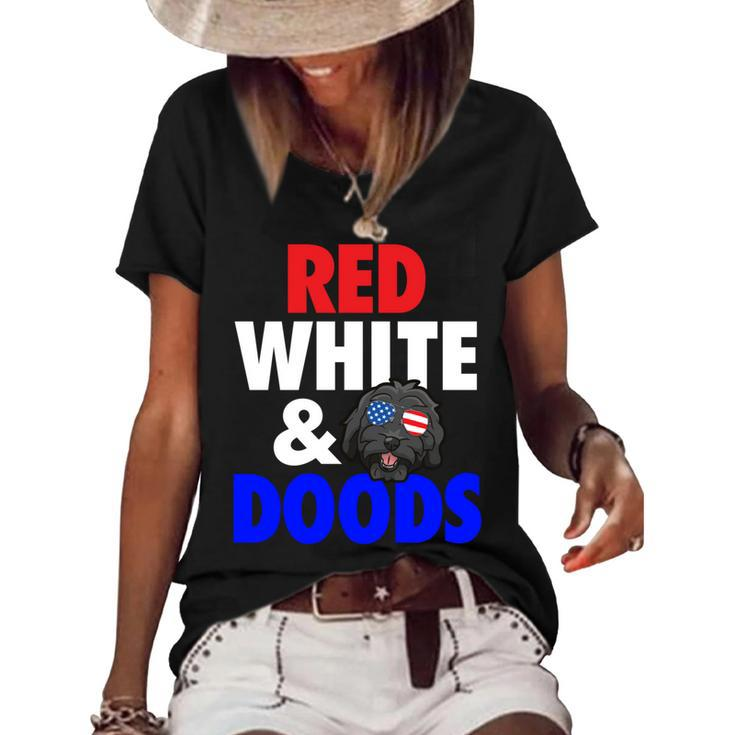 Goldendoodle Mom Dad 4Th Of July Doodle Dog  V2 Women's Short Sleeve Loose T-shirt