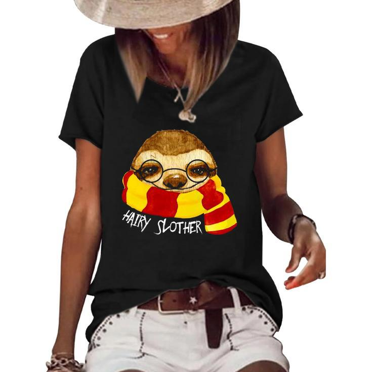Hairy Slother Cute Sloth Gift Funny Spirit Animal Women's Short Sleeve Loose T-shirt
