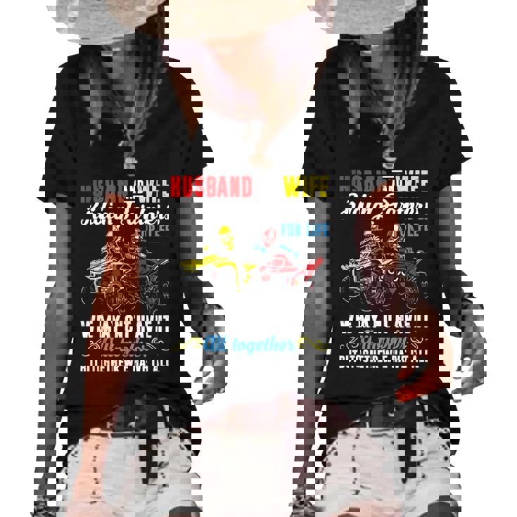 Husband & Wife Riding Partners For Life 4 Wheeler Quad Bike Women's Short Sleeve Loose T-shirt