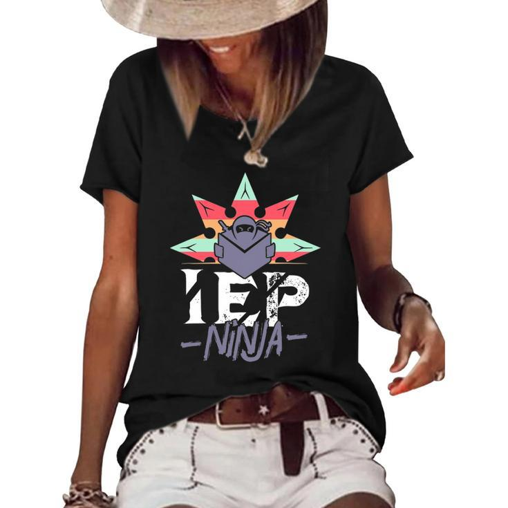 Iep Ninja Funny Special Education Sped Special Ed Teacher Women's Short Sleeve Loose T-shirt