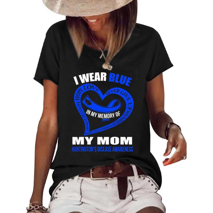 In My Memory Of My Mom Huntingtons Disease Awareness Women's Short Sleeve Loose T-shirt