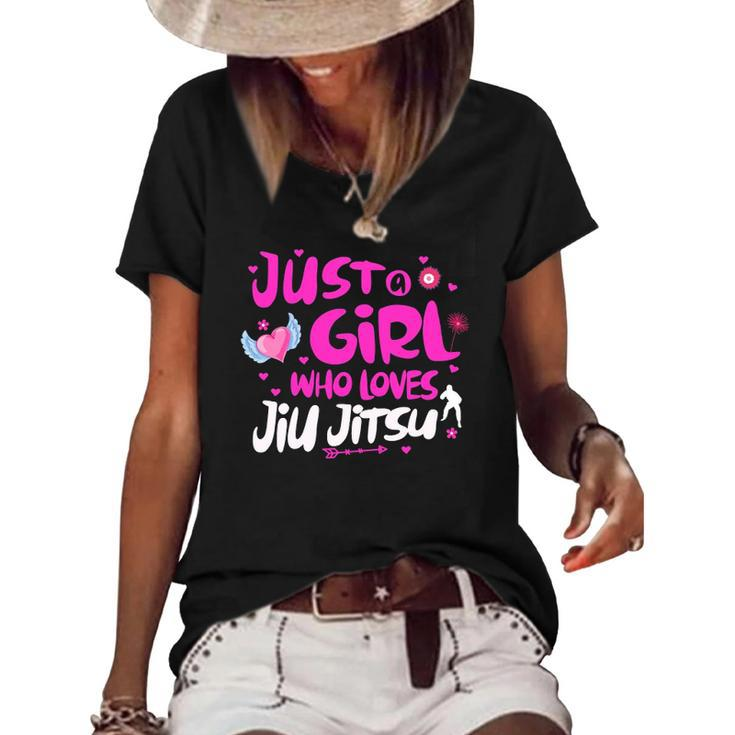 Just A Girl Who Loves Jiu Jitsu Women's Short Sleeve Loose T-shirt