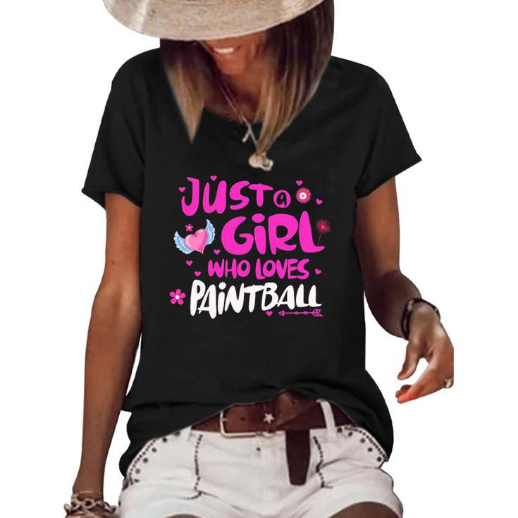Just A Girl Who Loves Paintball Women's Short Sleeve Loose T-shirt