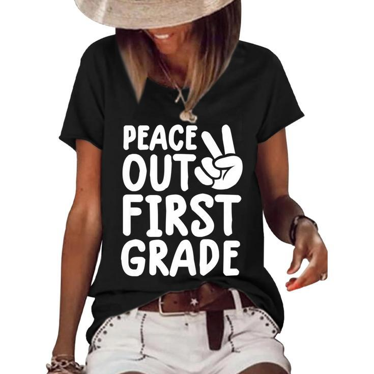 Kids Peace Out 1St Grade  For Boys Girls Last Day Of School  V2 Women's Short Sleeve Loose T-shirt