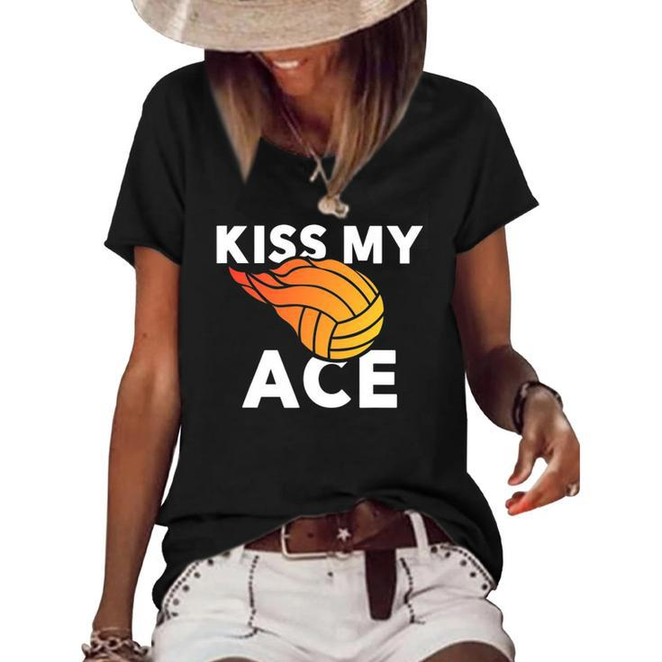 Kiss My Ace Volleyball Team  For Men & Women Women's Short Sleeve Loose T-shirt