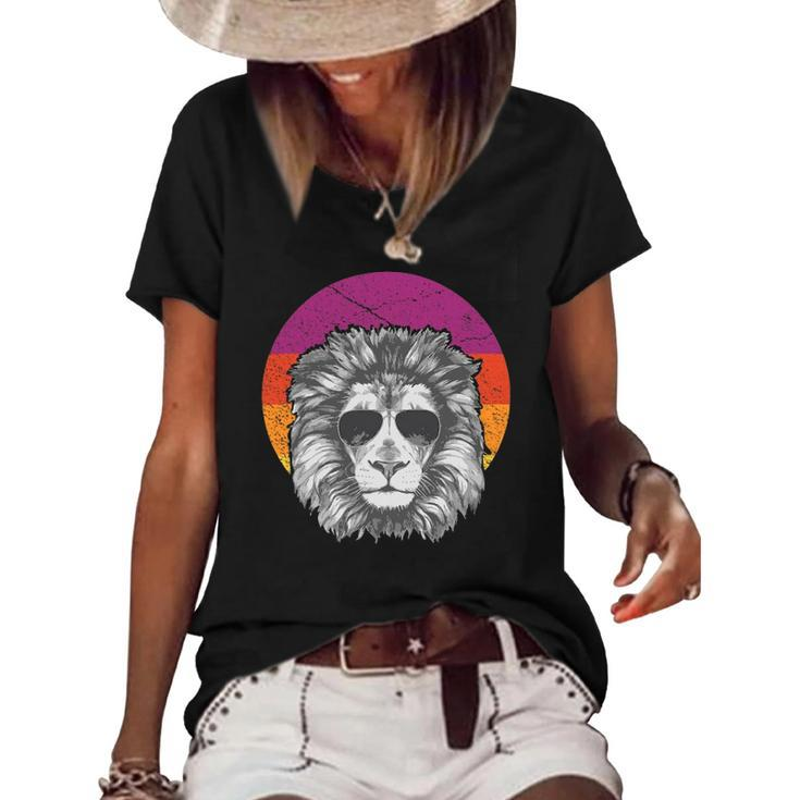 Lion Lover Gifts Lion Graphic Tees For Women Cool Lion Mens Women's Short Sleeve Loose T-shirt