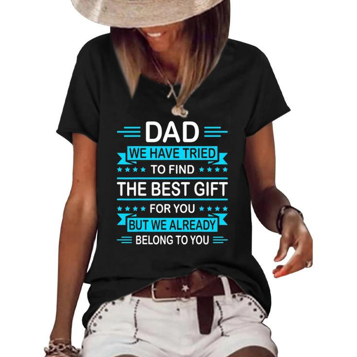 Mens Funny Fathers Day Gift For Daddy Papa From Daughter Son Wife Women's Short Sleeve Loose T-shirt