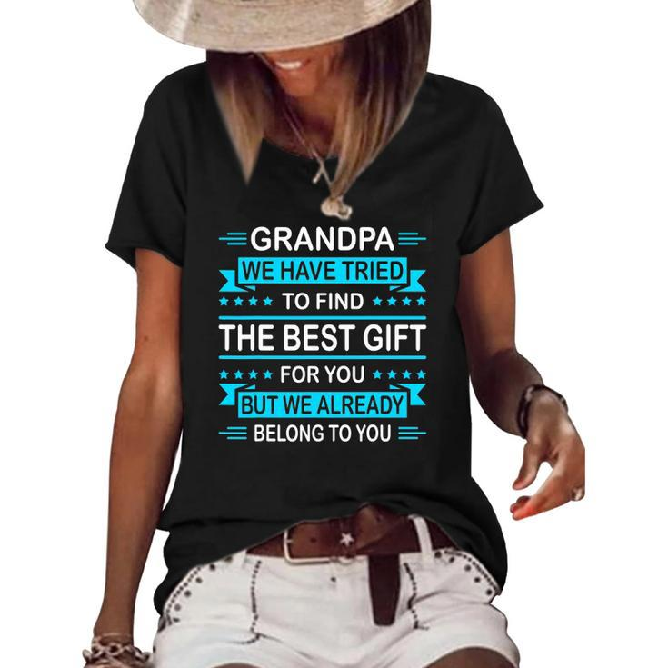 Mens Funny Fathers Day Gift For Grandpa From Daughter Son Wife Women's Short Sleeve Loose T-shirt