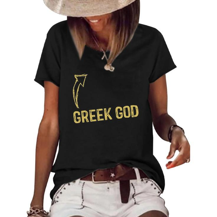 Mens Greek God Halloween Costume Funny Adult Humor Women's Short Sleeve Loose T-shirt