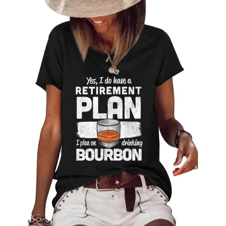 Mens Kentucky Bourbon Whiskey Retirement Gift Malt Whisky Retiree Women's Short Sleeve Loose T-shirt
