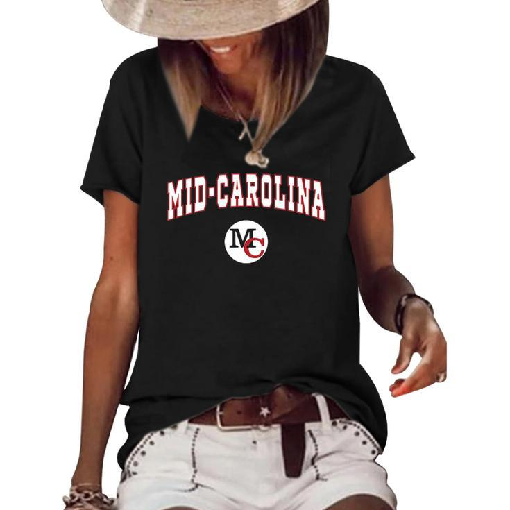 Mid-Carolina High School Rebels Teacher Student Gift Women's Short Sleeve Loose T-shirt