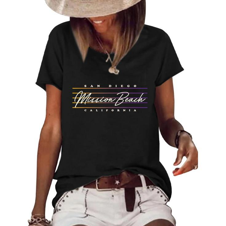 Mission Beach Nostalgic Retro San Diego CA  Women's Short Sleeve Loose T-shirt