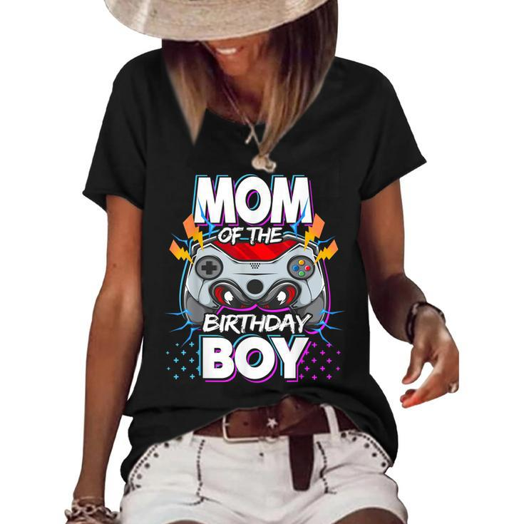 Mom Of The Birthday Boy Video Game Birthday Party Gamer  Women's Short Sleeve Loose T-shirt