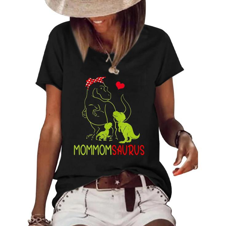 Mommomsaurusrex Mommom Saurus Dinosaur Women Mom Women's Short Sleeve Loose T-shirt