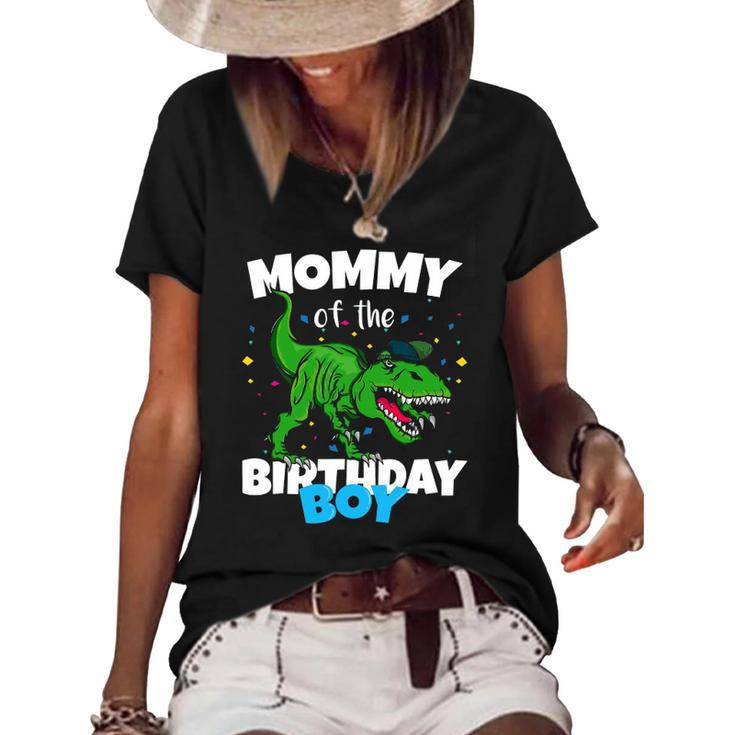 Mommy Of The Birthday Boy Dinosaurrex Anniversary Women's Short Sleeve Loose T-shirt