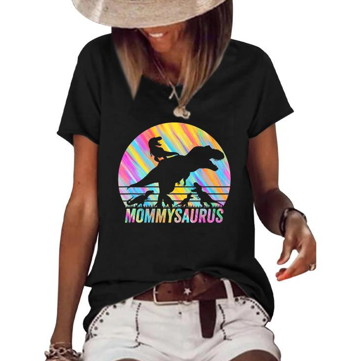 Mommysaurus Dinosaur Vintage Retro 4 Kids Lover Gift Women's Short Sleeve Loose T-shirt