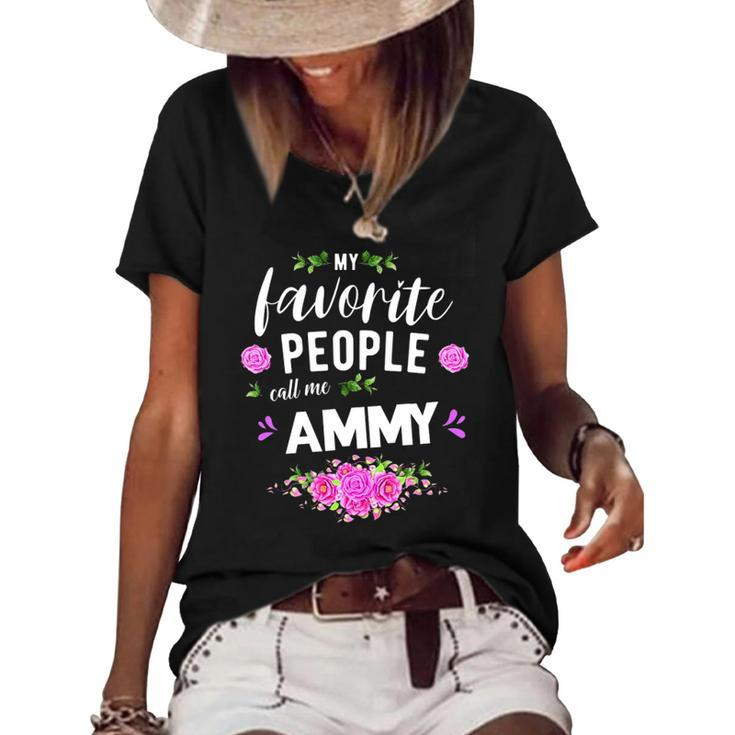 My Favorite People Call Me Ammy Grandma Women's Short Sleeve Loose T-shirt