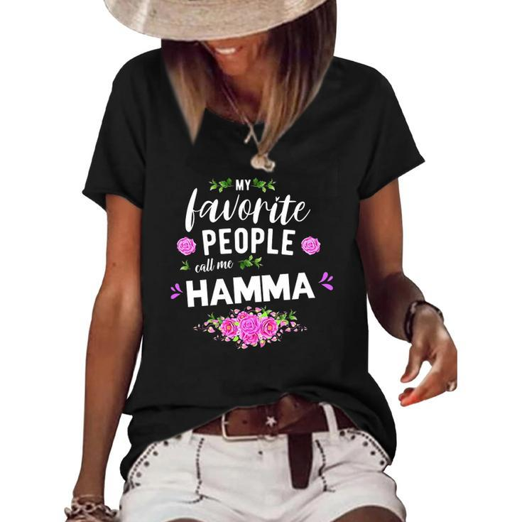 My Favorite People Call Me Hamma Grandma Women's Short Sleeve Loose T-shirt