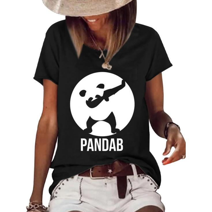 Pandab Funny Dabbing Panda Design Gift Women's Short Sleeve Loose T-shirt