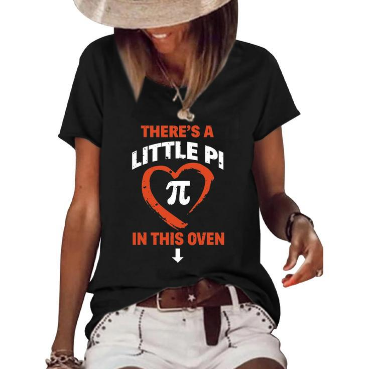 Pi Day Math Gift For Pregnancy Announcement Baby Shower Mom Women's Short Sleeve Loose T-shirt