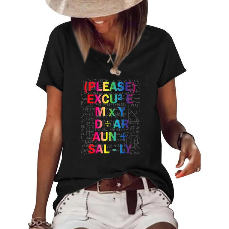 Please Excuse My Dear Aunt Sally Mathematics Geometry Women's Short Sleeve Loose T-shirt