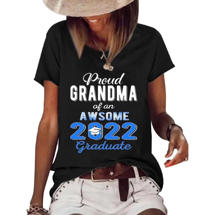 Proud Grandma Of 2022 Graduation Class 2022 Graduate Family Women's Short Sleeve Loose T-shirt