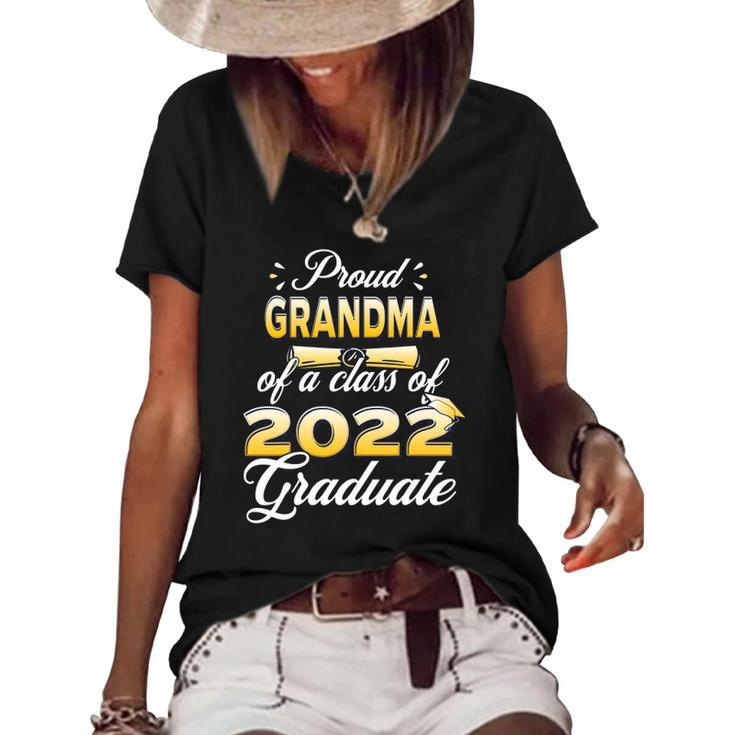 Proud Grandma Of Class Of 2022 Senior Graduate Grandma Women's Short Sleeve Loose T-shirt