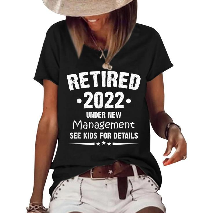 Retired 2022 Under New Management See Kids For Details  Women's Short Sleeve Loose T-shirt