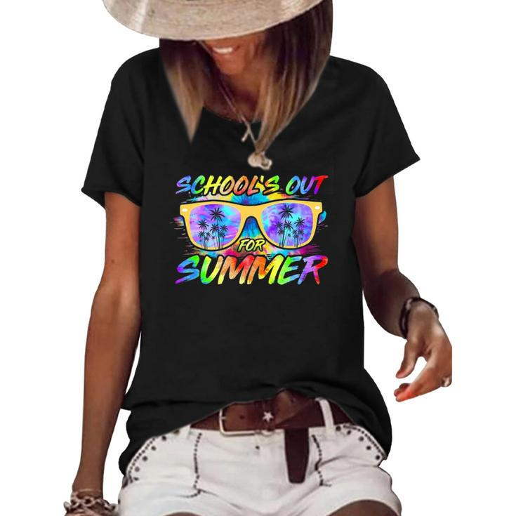 Schools Out For Summer Teachers Students Last Day Of School Women's Short Sleeve Loose T-shirt