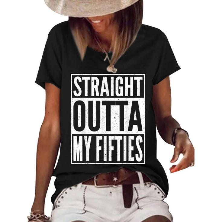 Straight Outta My Fifties Funny 1961 60Th Birthday Gift Idea  Women's Short Sleeve Loose T-shirt