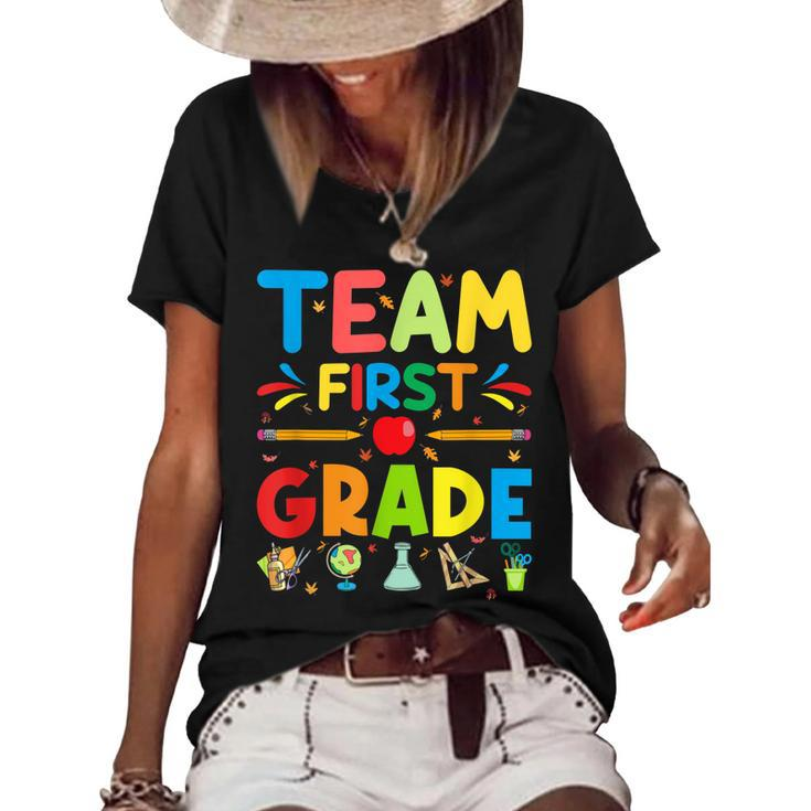 Team First Grade - 1St Grade Teacher Student Kids  Women's Short Sleeve Loose T-shirt