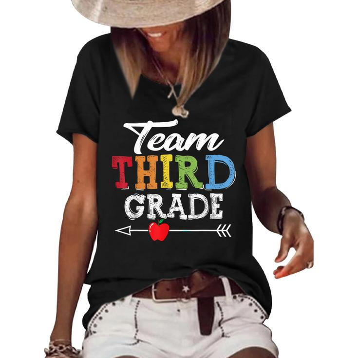 Team Third Grade Squad First Day Of School Teacher Kids   Women's Short Sleeve Loose T-shirt