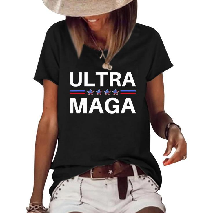 Ultra Maga  Ultra Maga Men Women Women's Short Sleeve Loose T-shirt