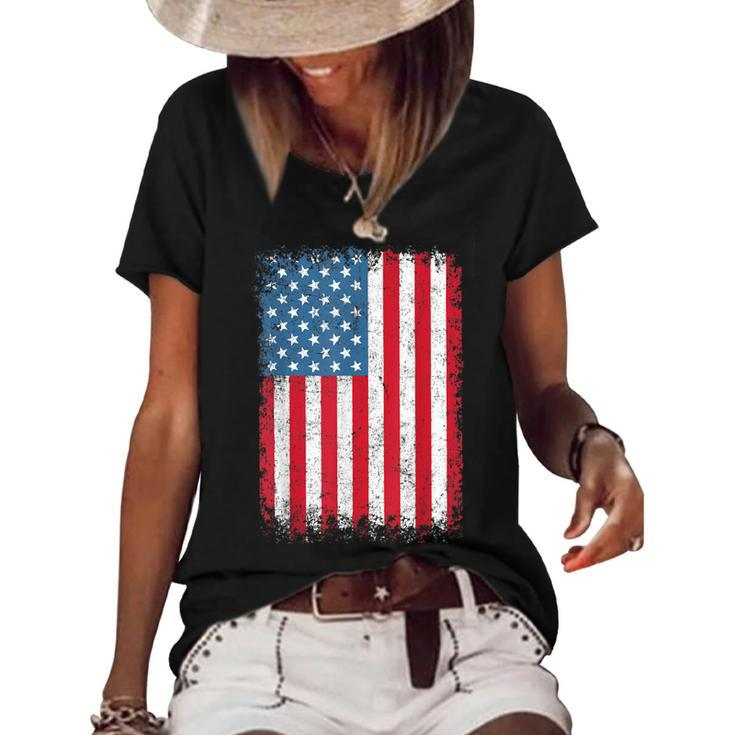 Usa Patriotic American Flag For Men Women Kids Boys Girls Us  Women's Short Sleeve Loose T-shirt