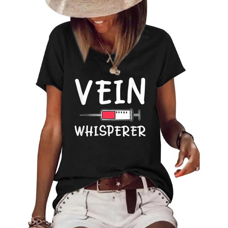 Vein Whisperer Phlebotomist Phlebotomy Kit Funny Nursery Women's Short Sleeve Loose T-shirt