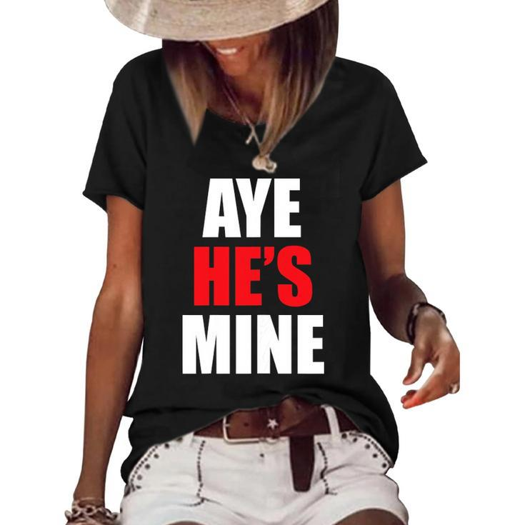 Womens Aye Hes Mine Matching Couple S - Cool Outfits Women's Short Sleeve Loose T-shirt