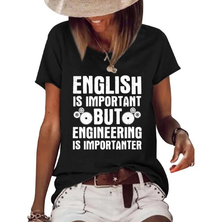 Womens Funny Engineer Design For Men Women Engineering Lovers Women's Short Sleeve Loose T-shirt